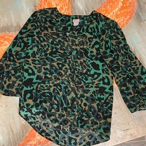 Leopard print blouse fun top !